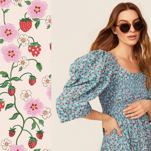 Sea New York x Liberty Fabric Strawberry Floral Mini Dress